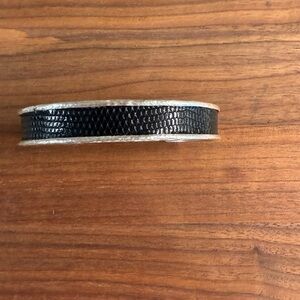 John Varvatos Sterling Silver Cuff with Black Leather
